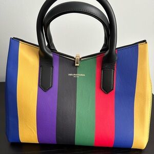 Multicolor Striped Sara Battaglia Women's Handbag